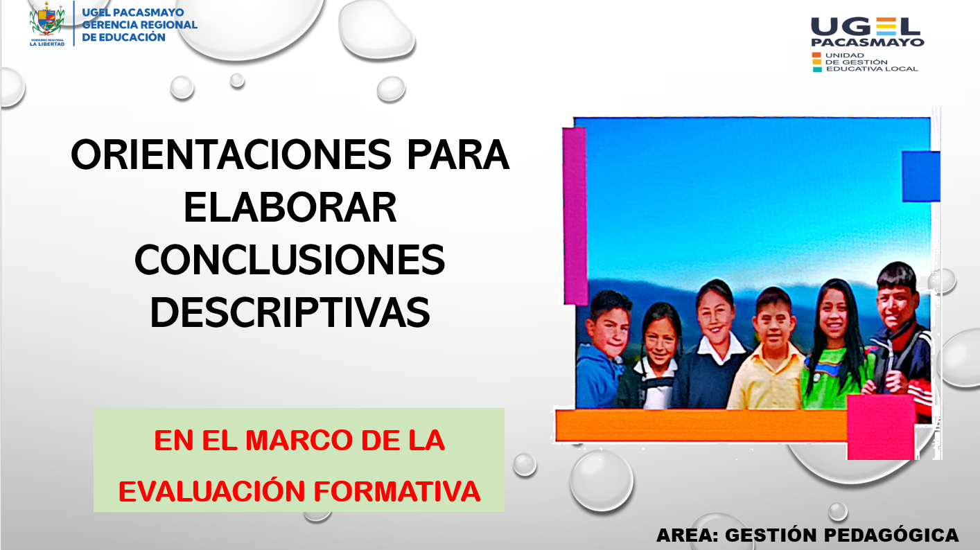 Orientaciones para elaborar conclusiones descriptivas en el marco de la Evaluación Formativa
