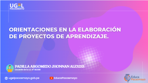 ORIENTACIONES PARA LA ELABORACIÓN DE PROYECTOS DE APRENDIZAJE