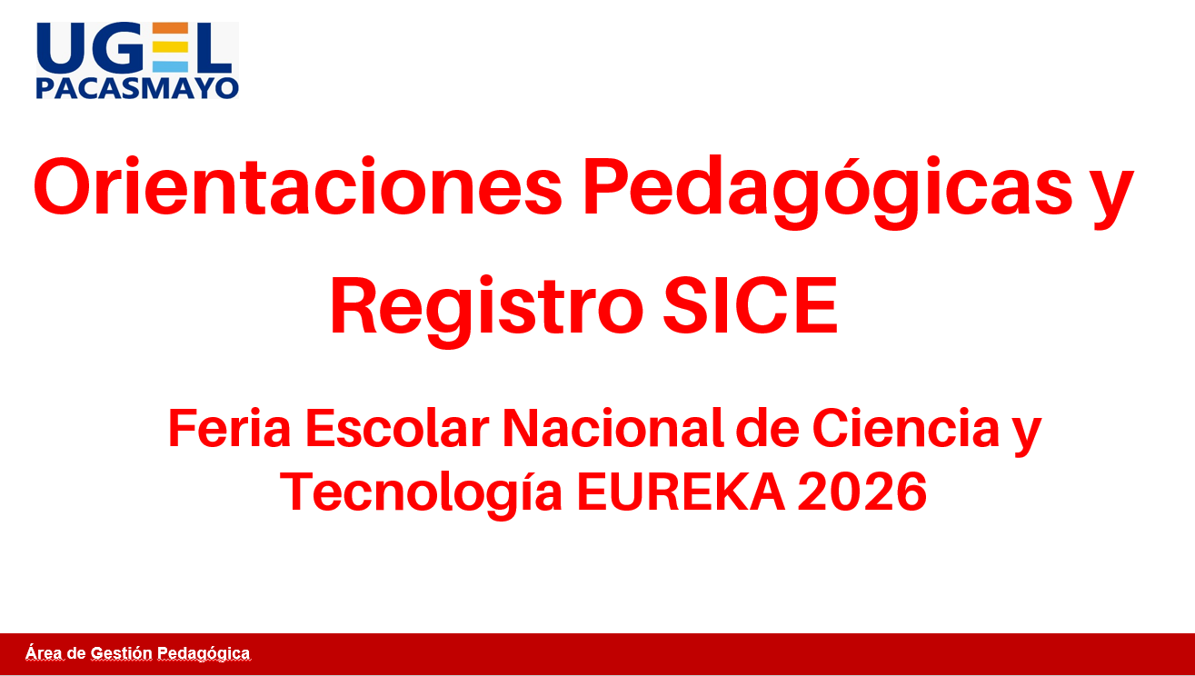 Orientaciones Pedagógicas y Registro SICE